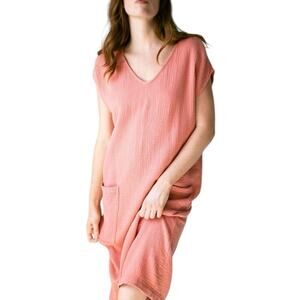 Suundy Weekend Midi Terracota Light Rust Cotton Gauzy Dress size large